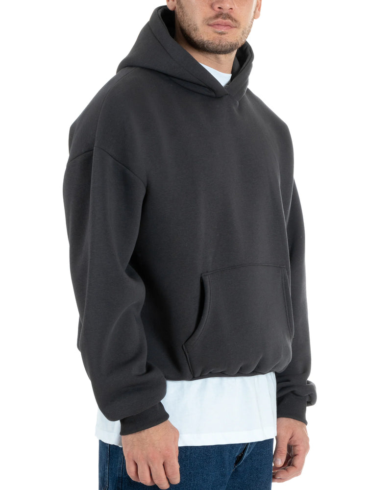 Hoodie Boxy Fit Piombo