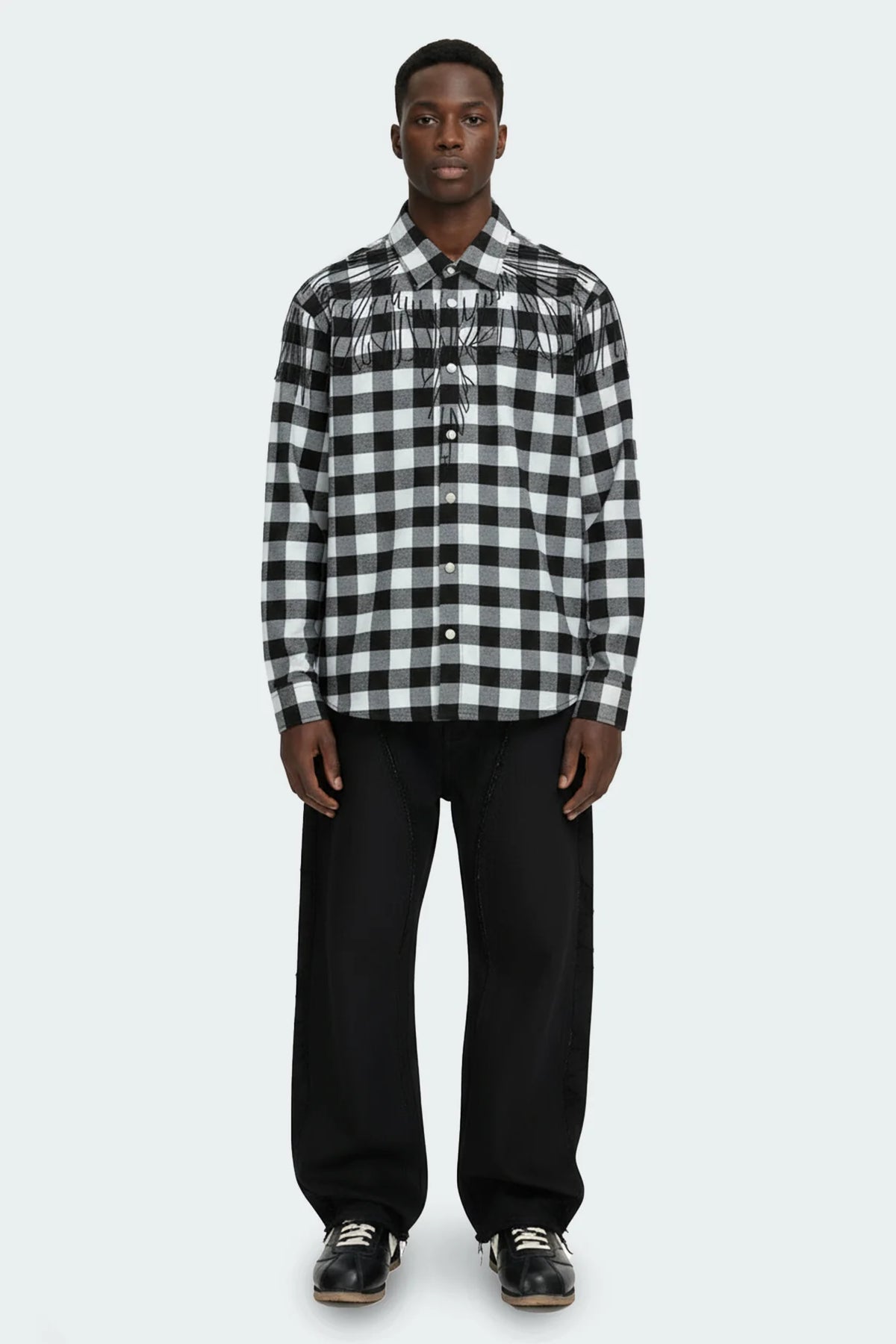 County of Milan Camicia Check Con Stampa Aquila Geometrica