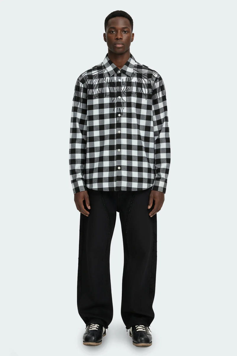 County of Milan Camicia Check Con Stampa Aquila Geometrica