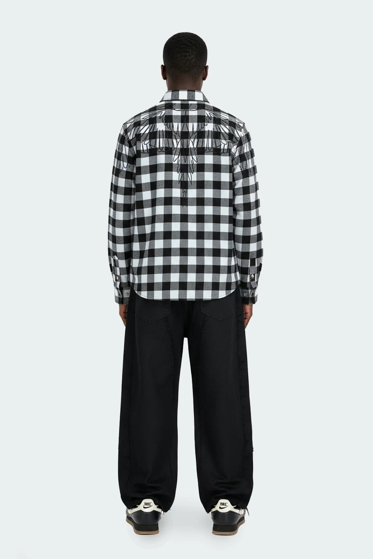 County of Milan Camicia Check Con Stampa Aquila Geometrica