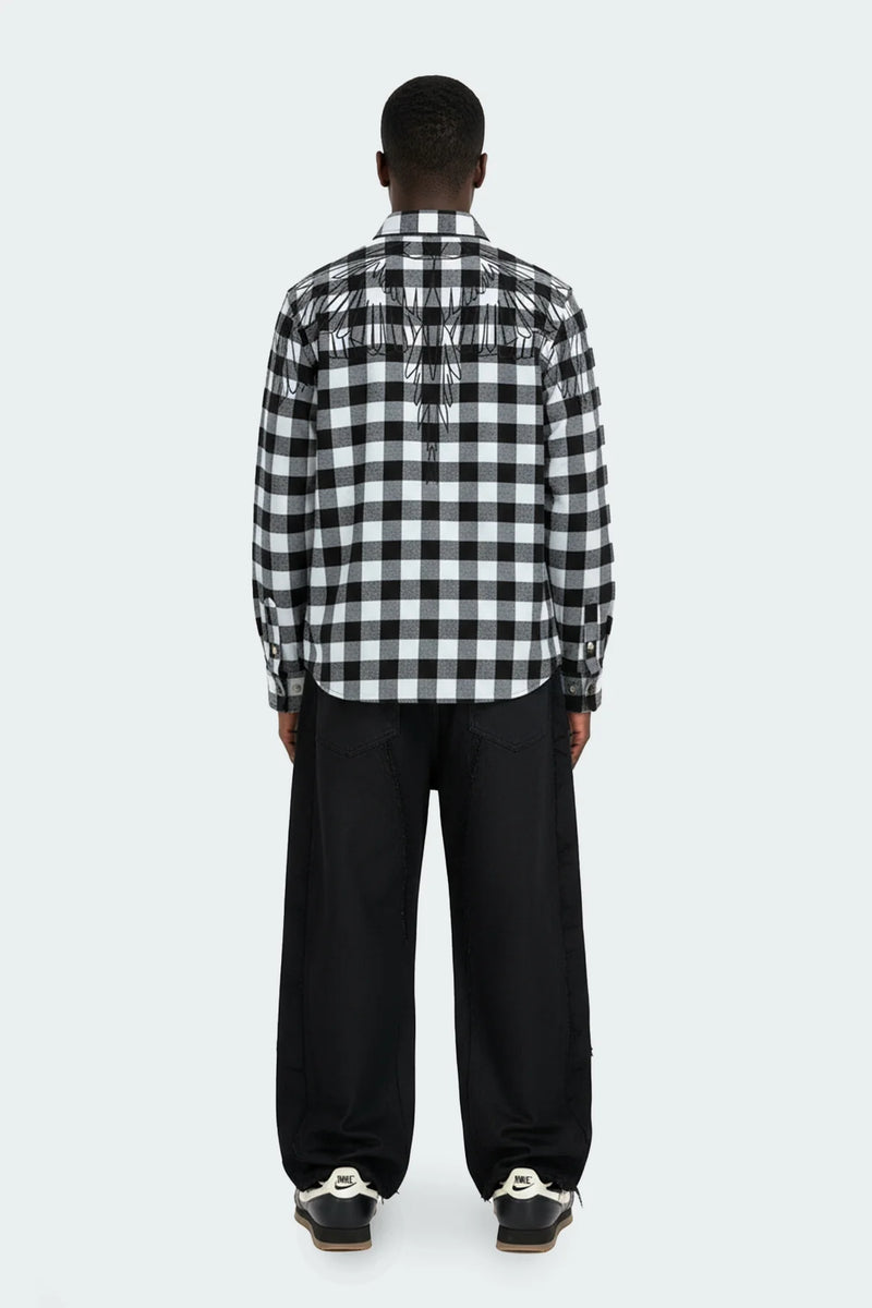 County of Milan Camicia Check Con Stampa Aquila Geometrica