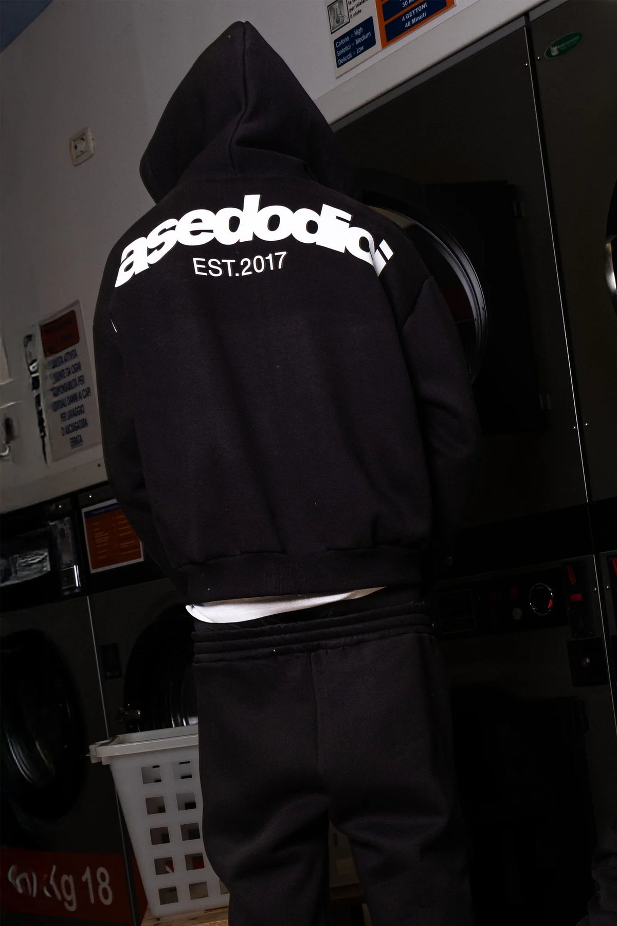 Basedodici Full Zip "Comfy" Back logo Black