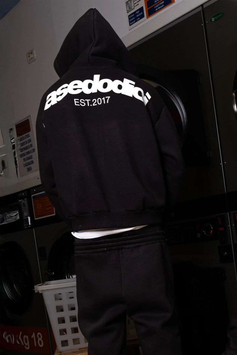 Basedodici Full Zip "Comfy" Back logo Black