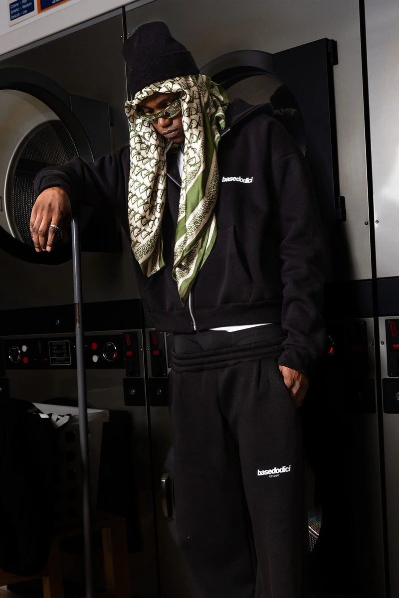 Basedodici Full Zip "Comfy" Back logo Black