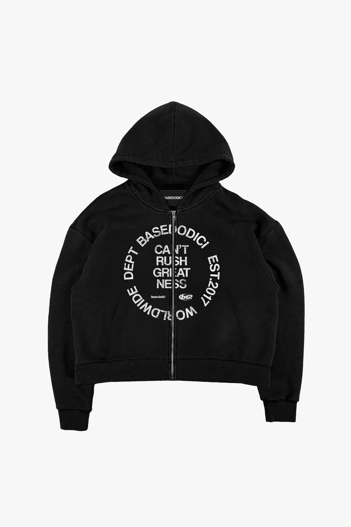 Basedodici Hoodie Zip Can't Rush Black