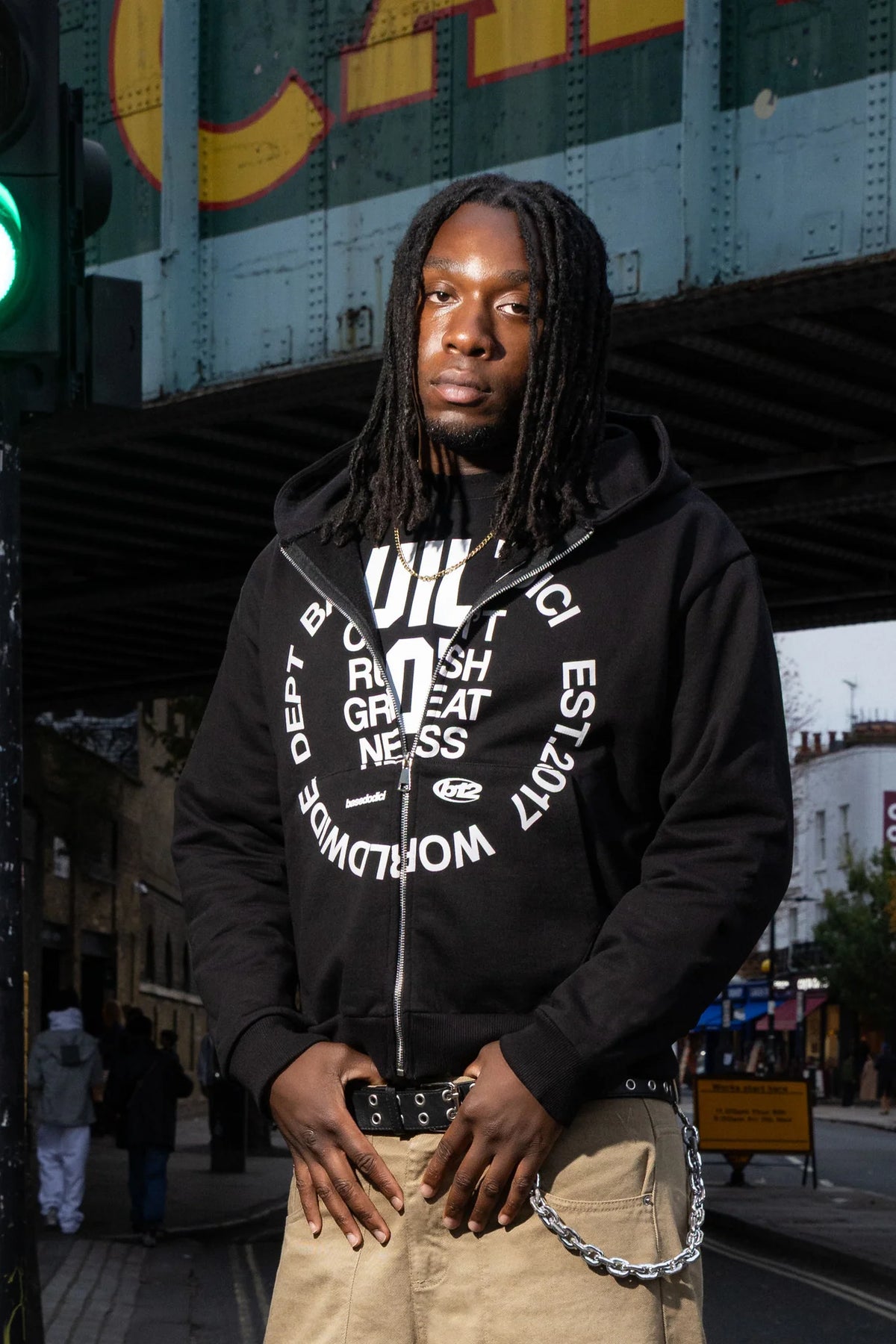 Basedodici Hoodie Zip Can't Rush Black