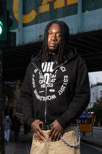 Basedodici Hoodie Zip Can't Rush Black