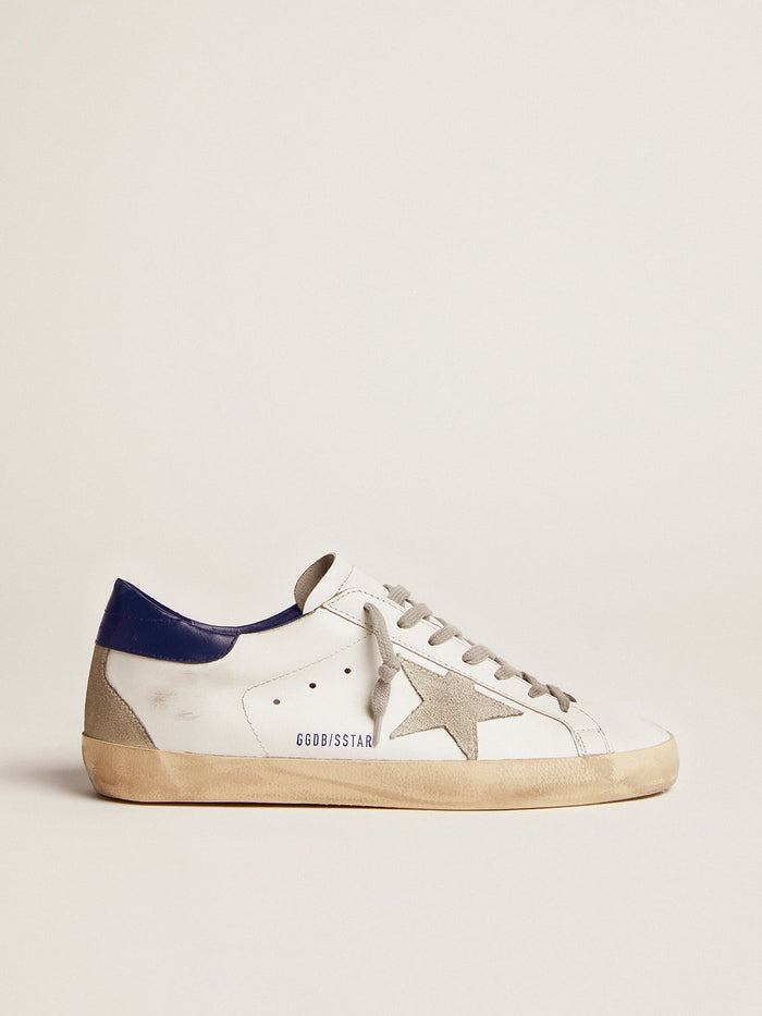 Golden Goose Sneakers Super-Star con talloncino blu e stella in suede