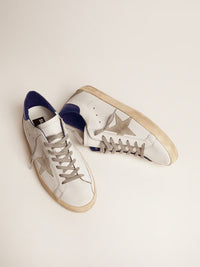 Golden Goose Sneakers Super-Star con talloncino blu e stella in suede