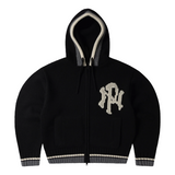 No Problemo NYP Varsity Zip Through Knit Black