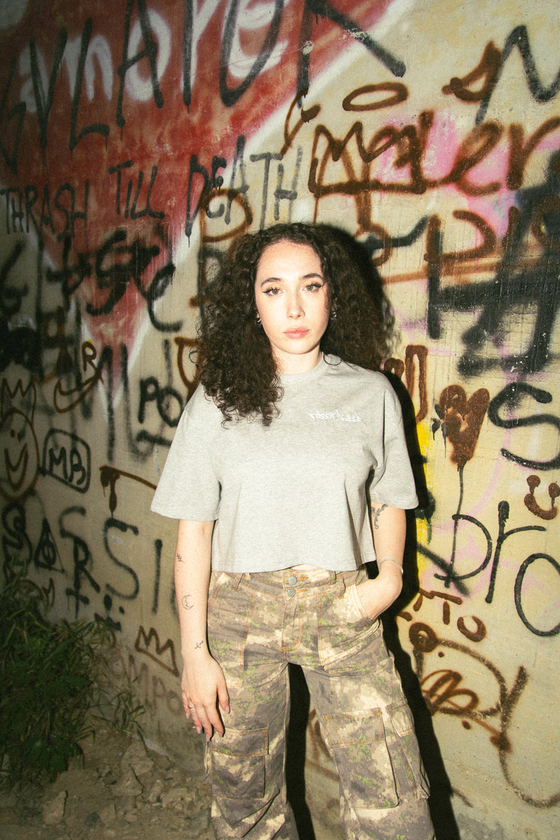 Street Dealer Womans Cropped Tshirt Grey