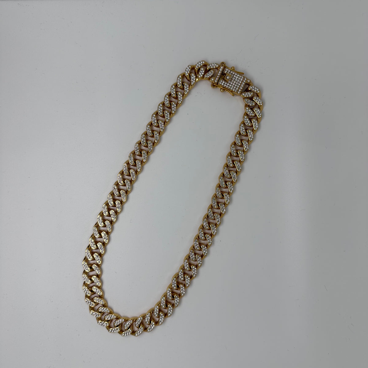Collana Cubana Oro in Acciaio Inox