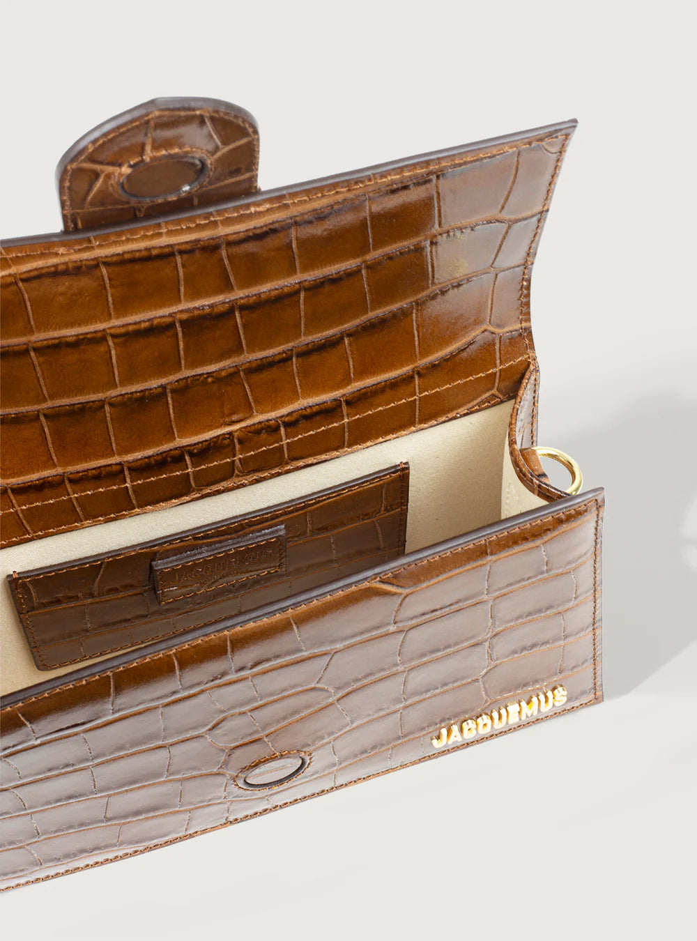 Jacquemus Le Grand Bambino Crocodile Lucid Light Brown