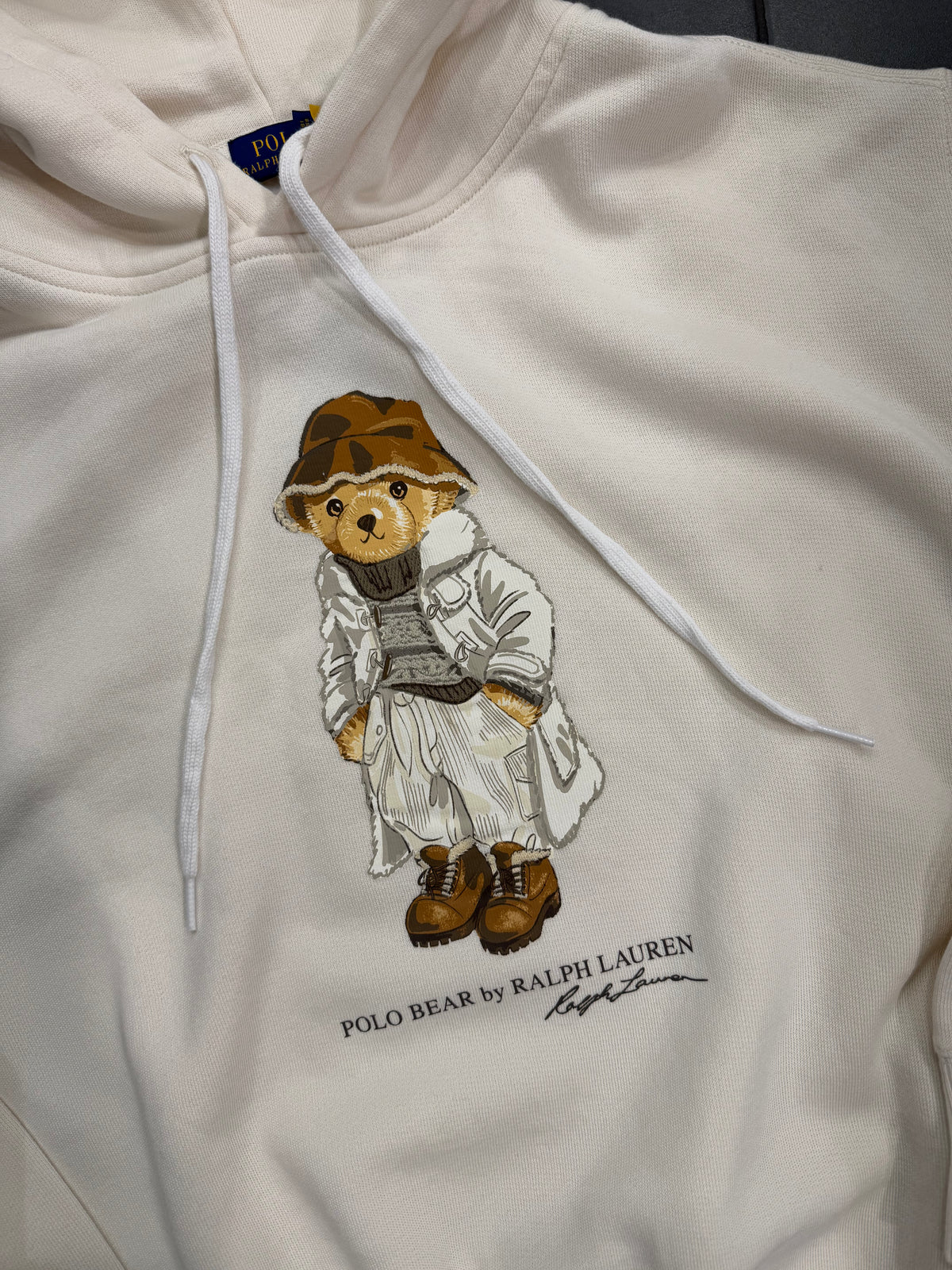 Hoodie Fleece Creamy Bear Parchment | Cream