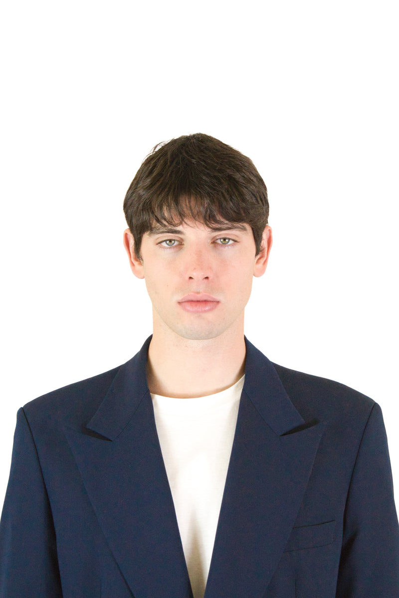 Marsem Giacca Doppiopetto in misto Viscosa Navy