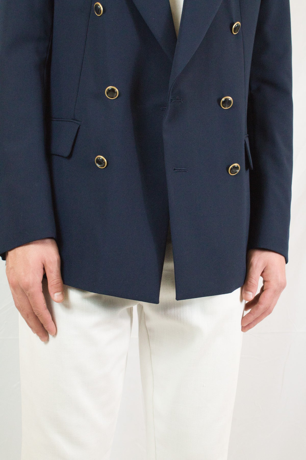 Marsem Giacca Doppiopetto in misto Viscosa Navy