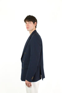 Marsem Giacca Doppiopetto in misto Viscosa Navy