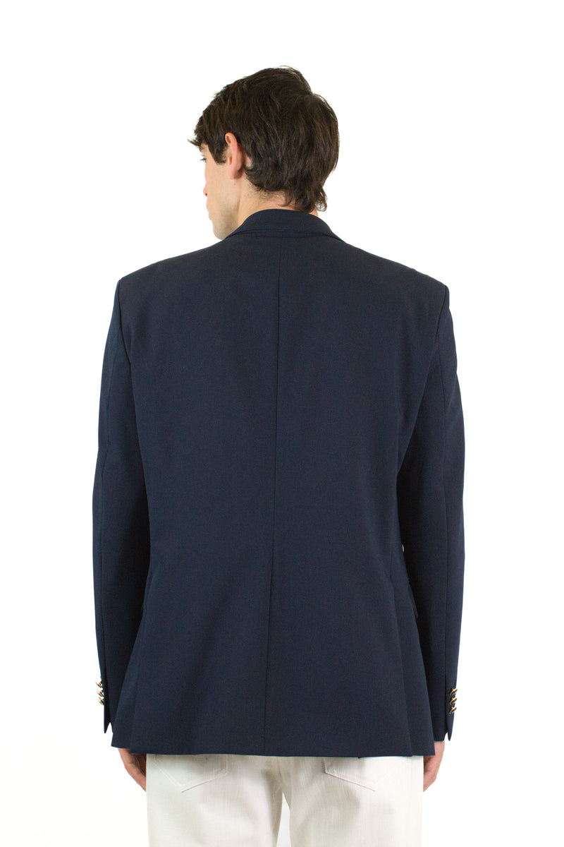 Marsem Giacca Doppiopetto in misto Viscosa Navy