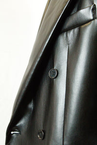 Marsem Black PU Leather Blazer