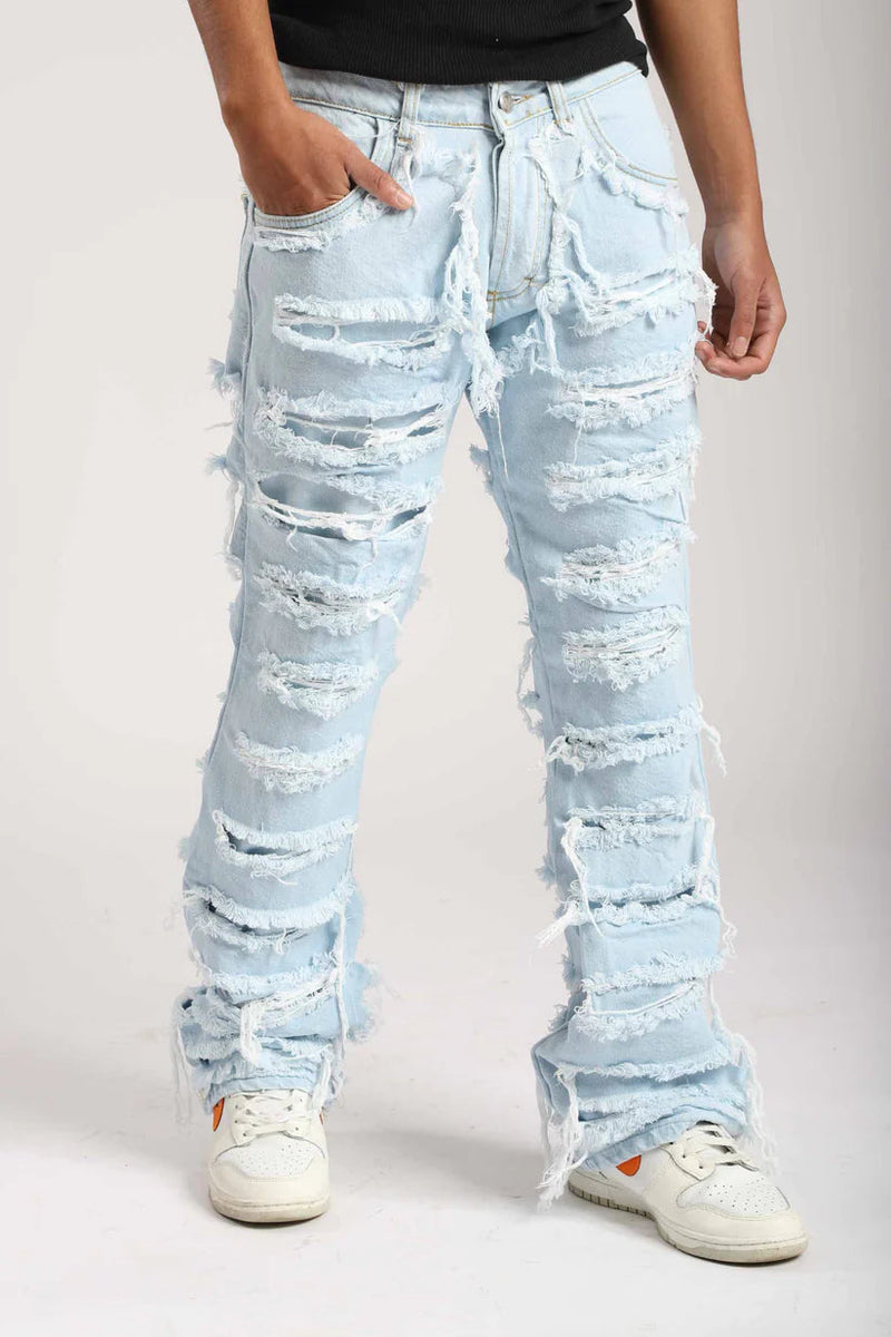 Double Blue Ripped Jeans 