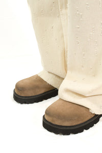 Marsem Pantalone Twill Distressed Denim Burro