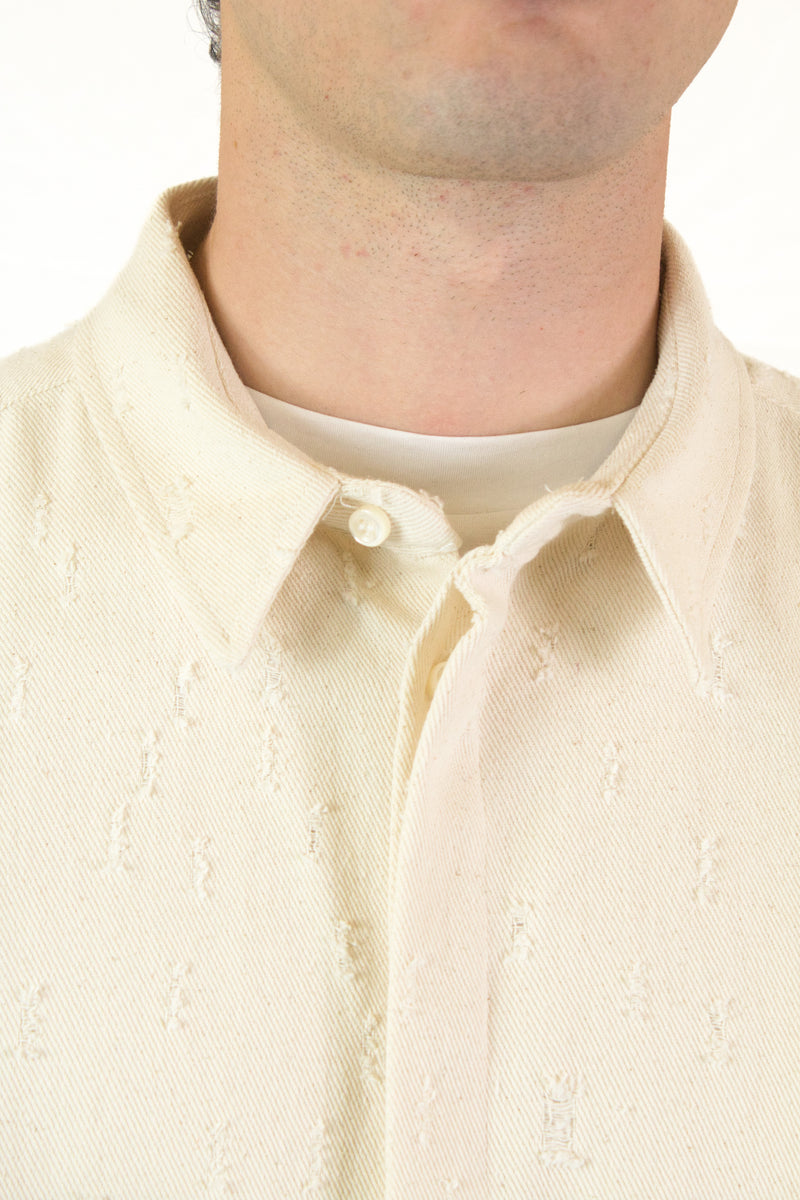 Marsem Camicia Twill Distressed Burro