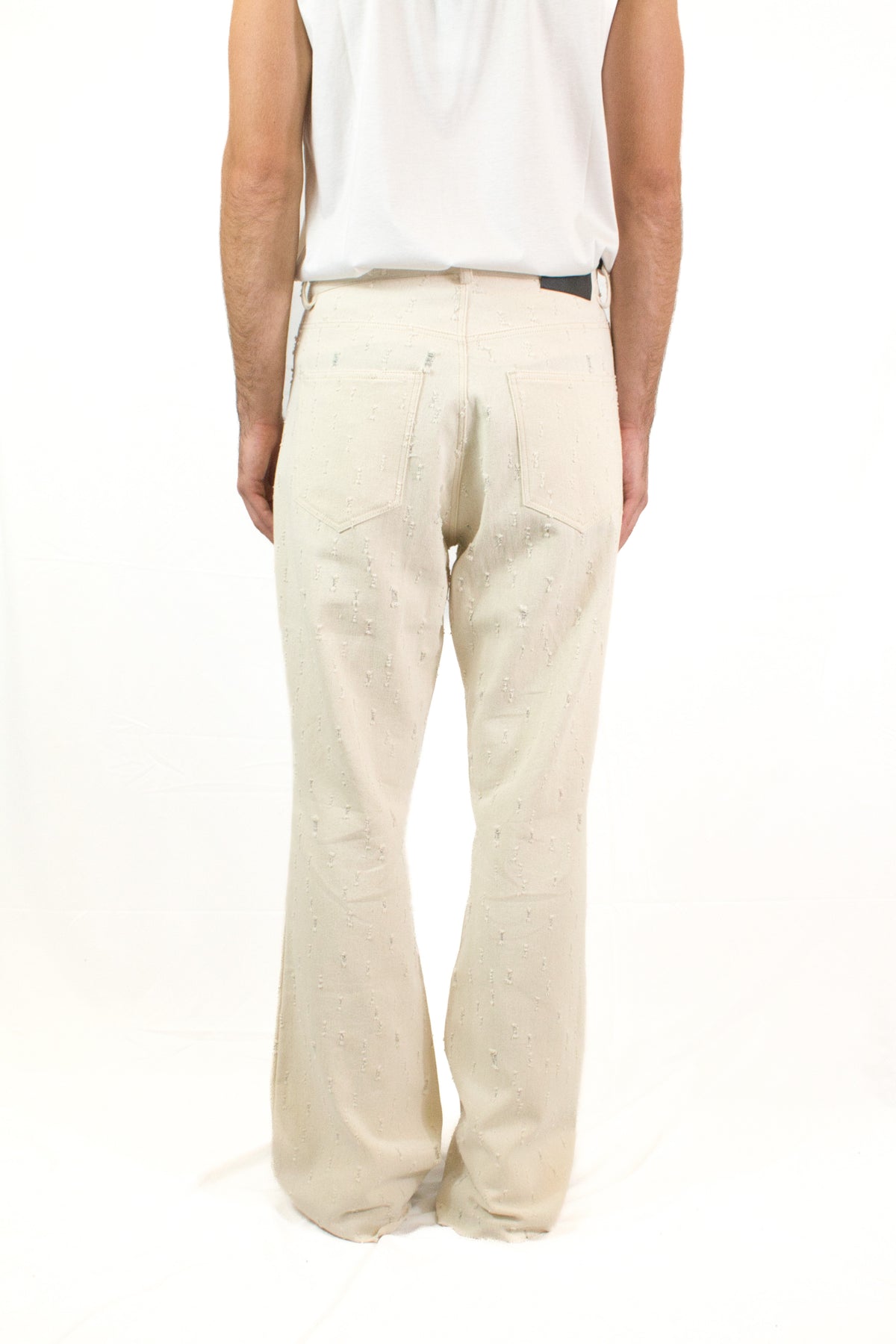 Marsem Pantalone Twill Distressed Denim Burro