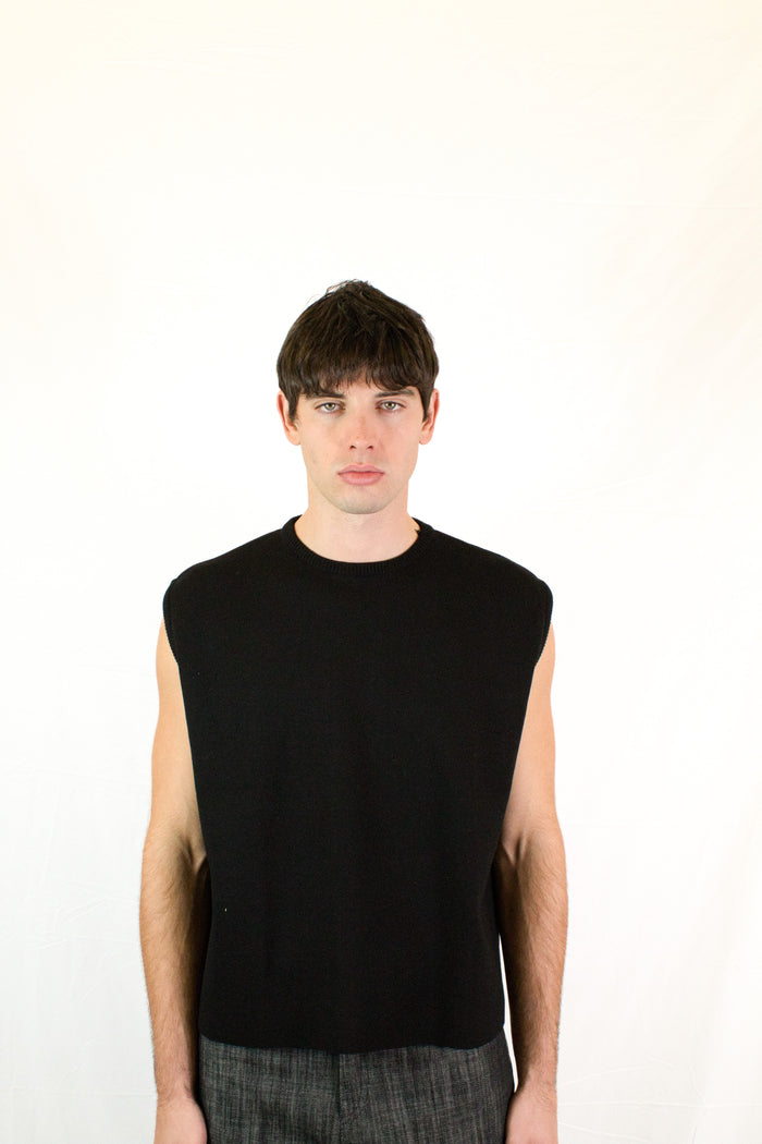 Marsem Gilet Crop Nero