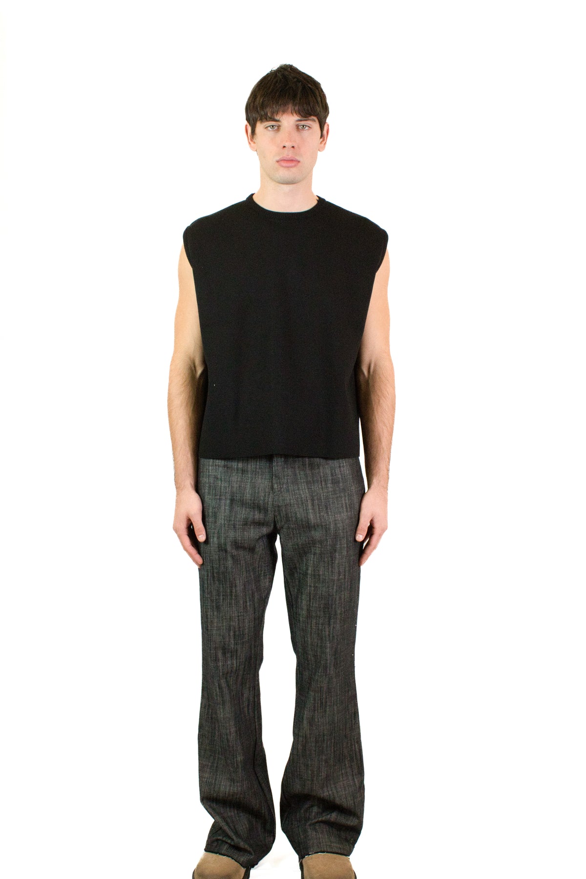 Marsem Gilet Crop Nero