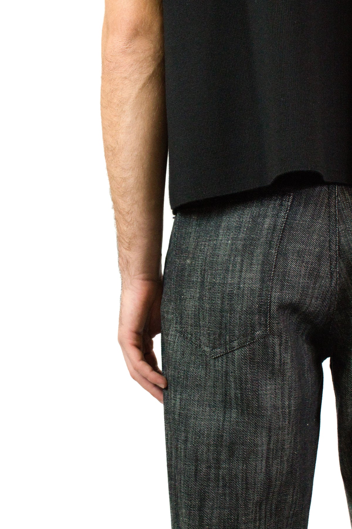 Marsem Pantalone Palazzo Twill Denim Black