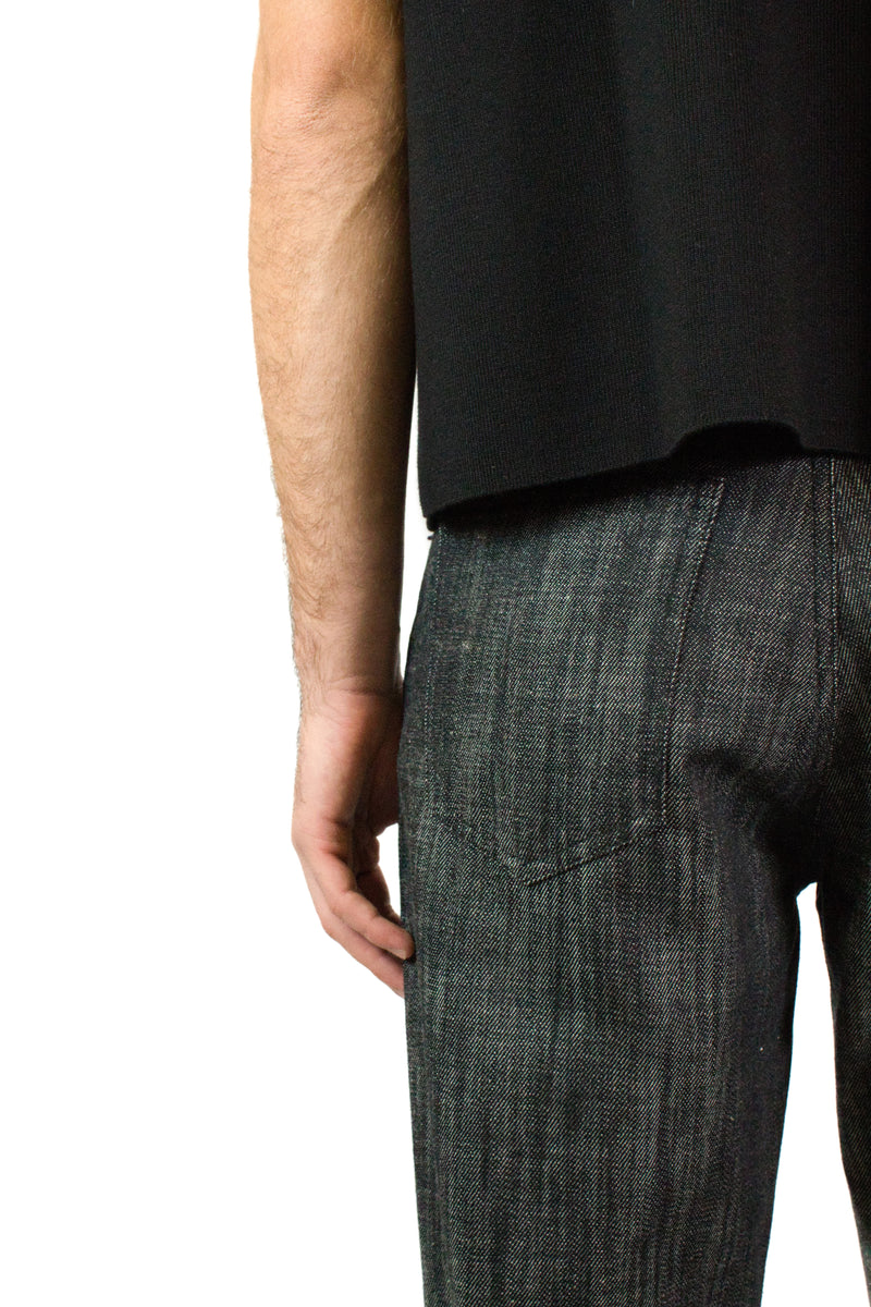 Marsem Pantalone Palazzo Twill Denim Black