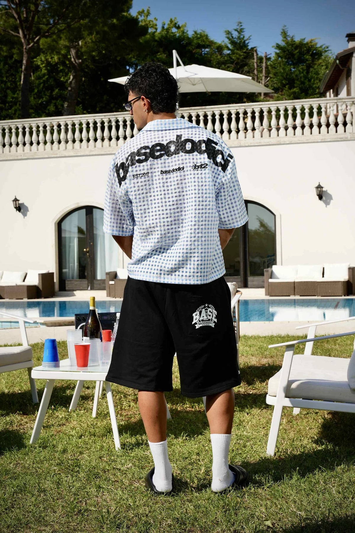 Basedodici Checked Shirt Blue Summer Club