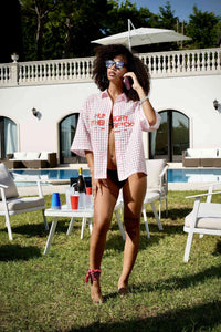 Basedodici Checked Shirt Rose Summer Club