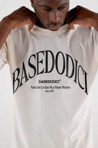 Basedodici T-Shirt Over “RESORT” Dove Cream