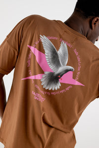Basedodici T-Shirt Over “RESORT” Dove Brown