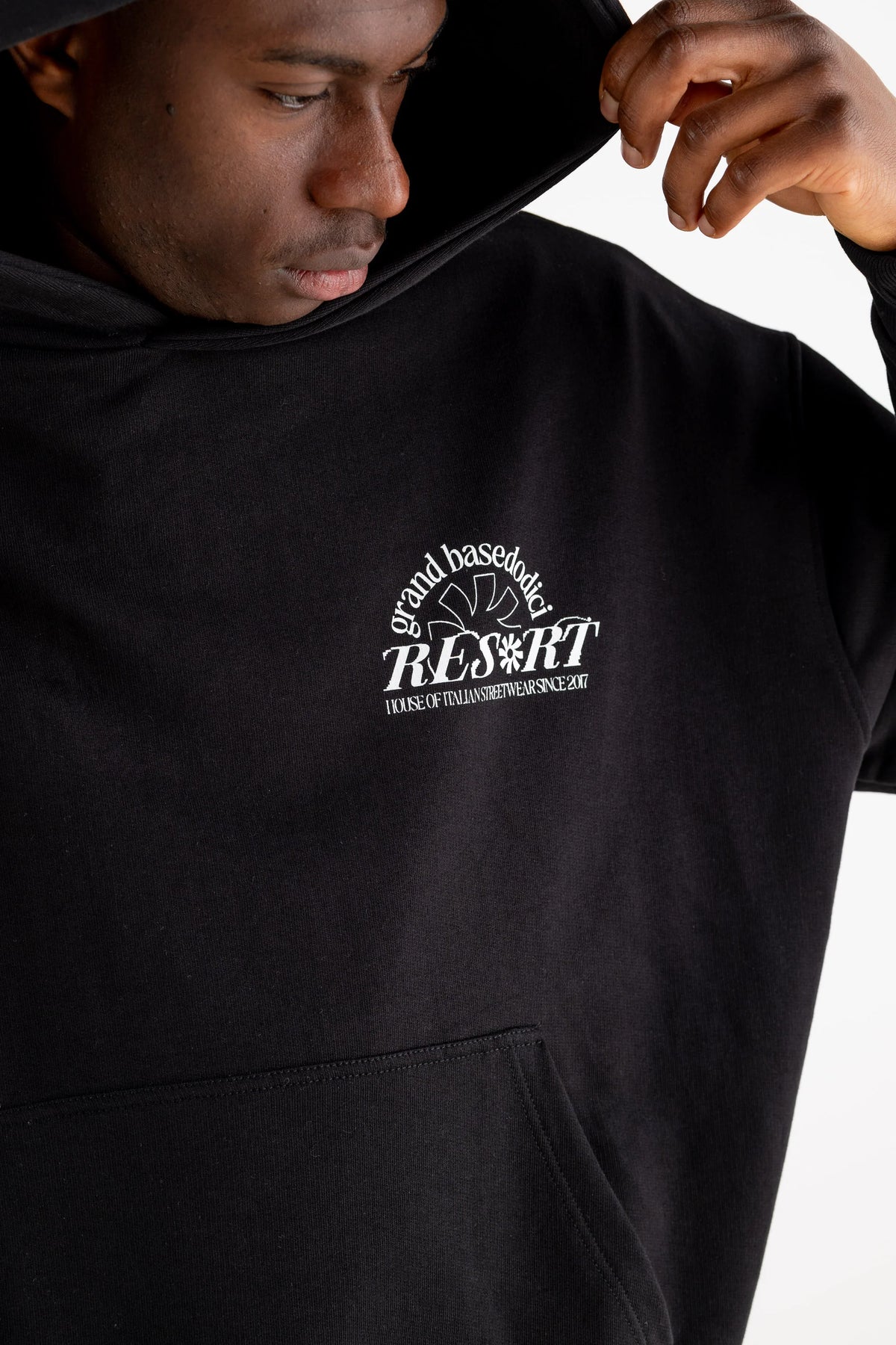 Basedodici Hoodie “RESORT” Grand Resort Black