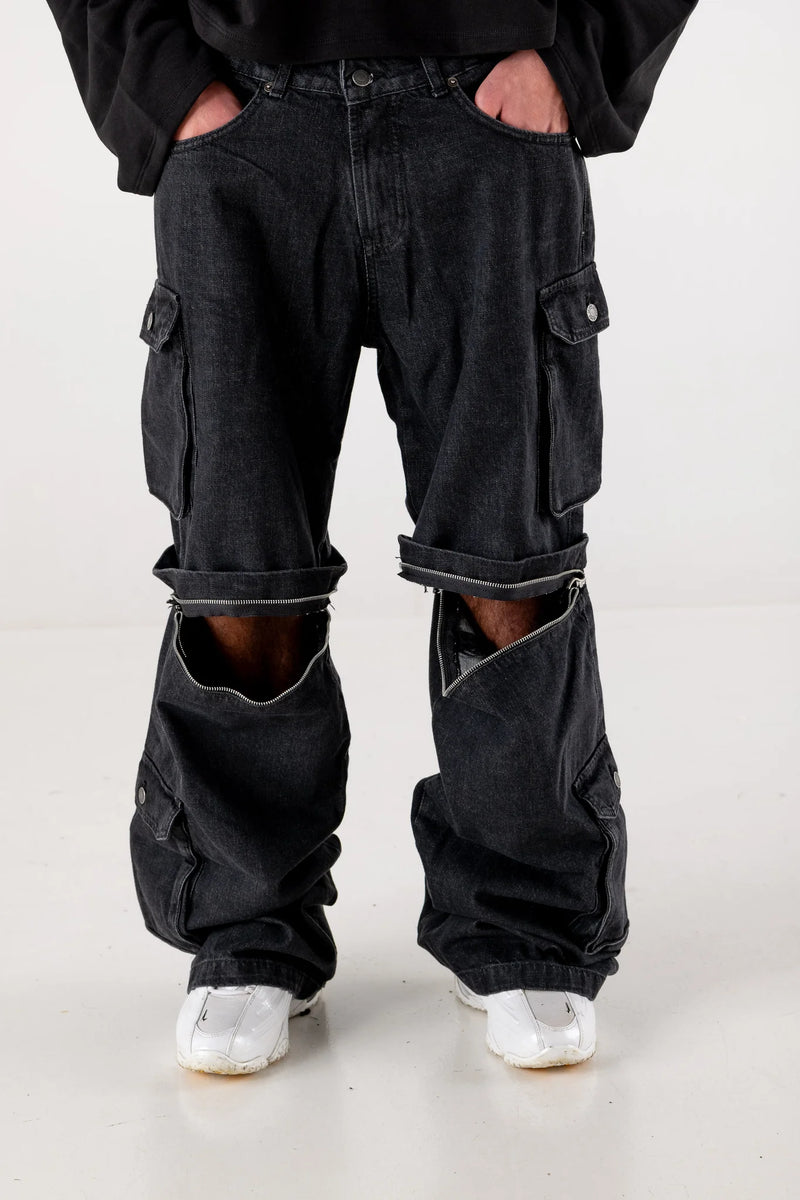 Basedodici Cargo Pants Double Black