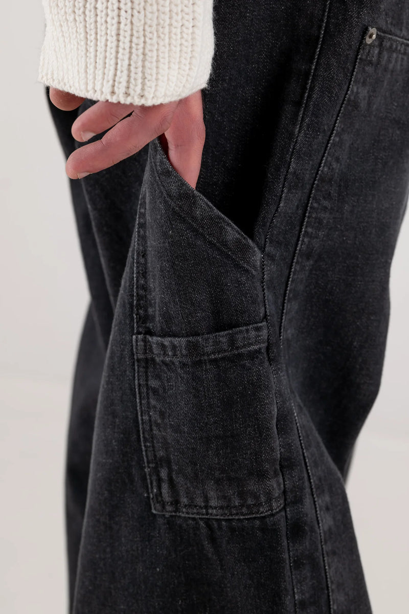 Basedodici Carpenter Denim Pants Black