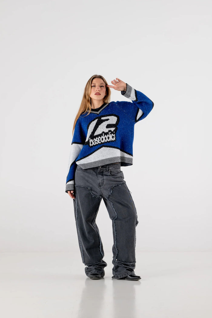 Basedodici Knitwear "RACING MADE" Hockey Royal