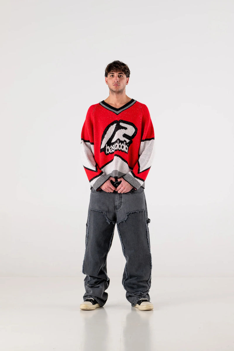 Basedodici Knitwear "RACING MADE" Hockey Red