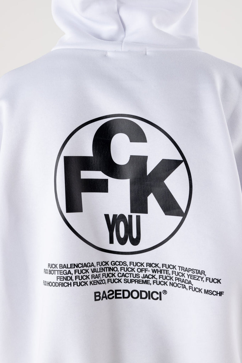 Basedodici Hoodie "FVCK" White