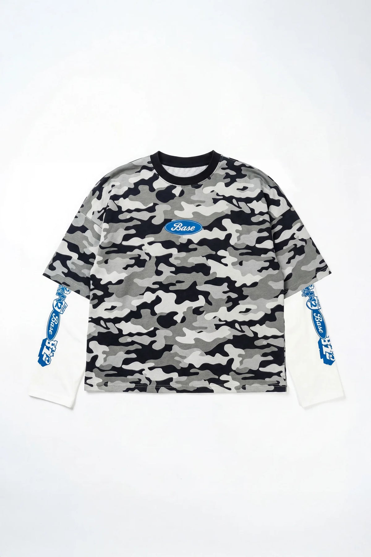Basedodici Longsleeve Camo Grey Double Layer