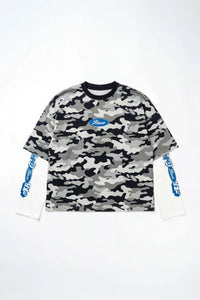 Basedodici Longsleeve Camo Grey Double Layer
