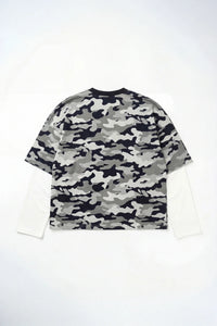 Basedodici Longsleeve Camo Grey Double Layer
