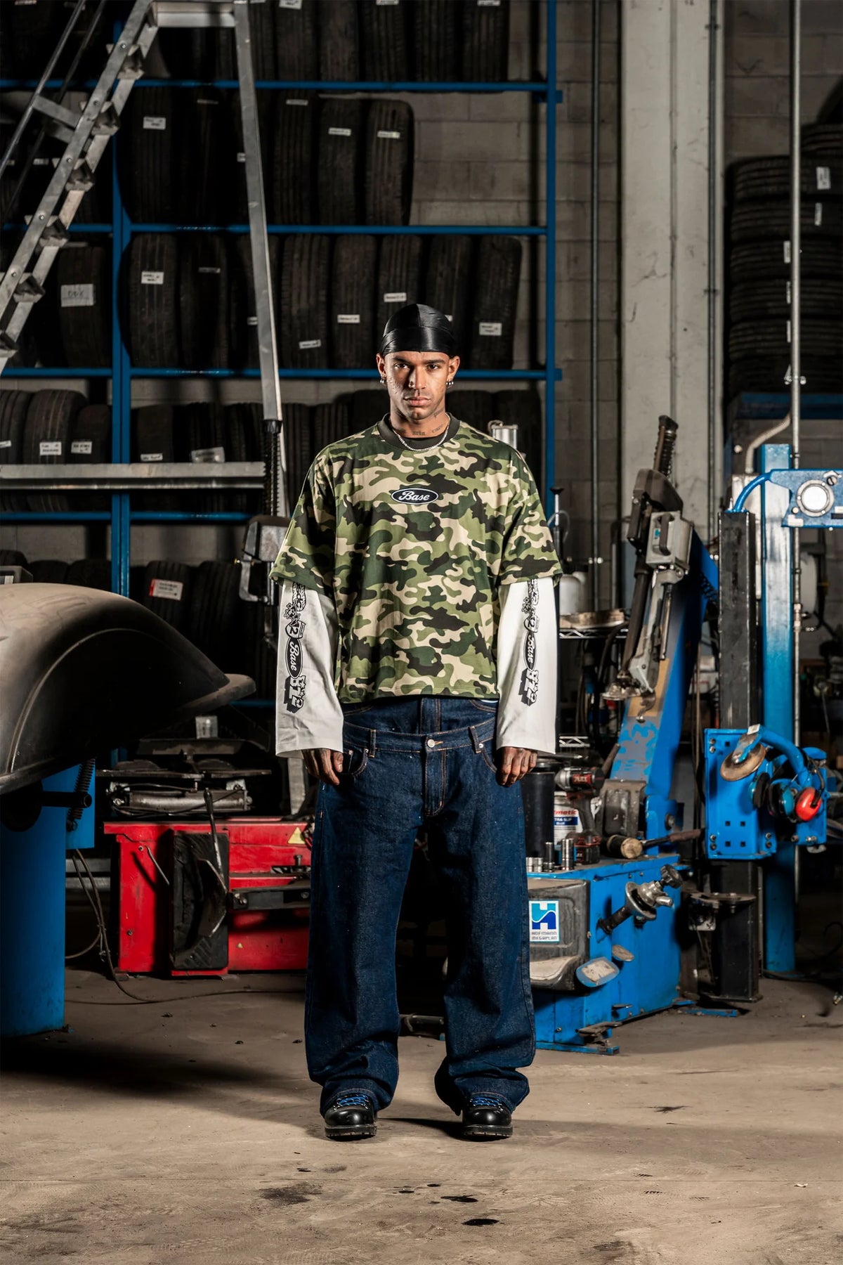 Basedodici Longsleeve Camo Green Double Layer