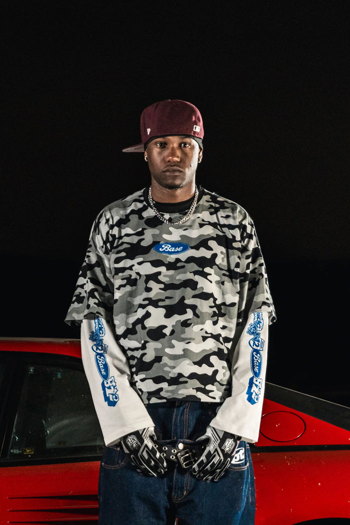 Basedodici Longsleeve Camo Grey Double Layer