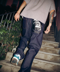 X-Large Label Indigo Jeans