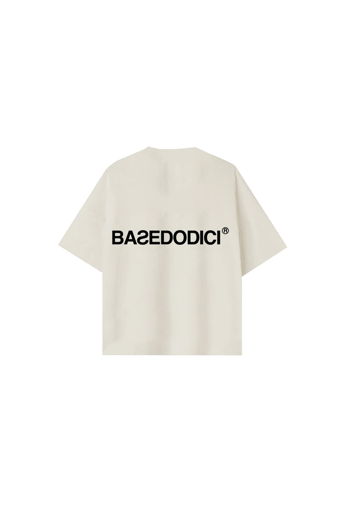 Basedodici T-Shirt Boxy “RESORT” Locally Hated Cream