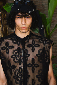 Marsem Camicia Smanicata con Fiori