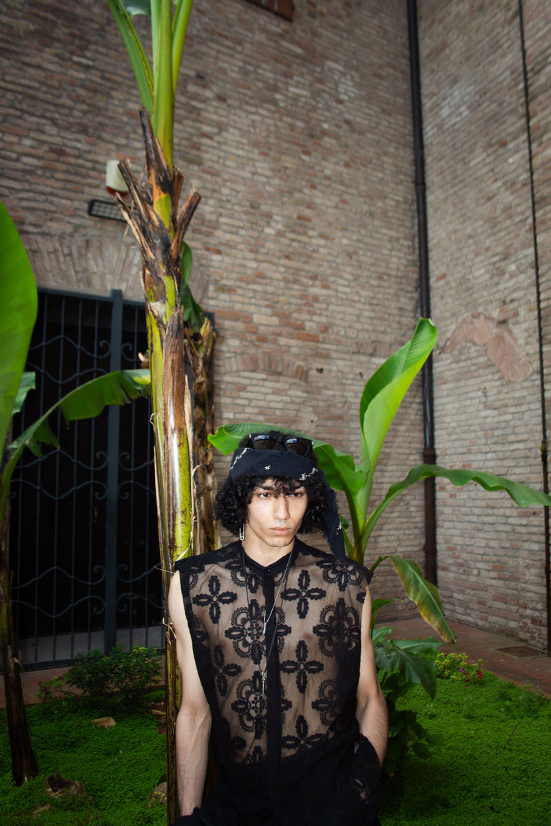 Marsem Camicia Smanicata con Fiori